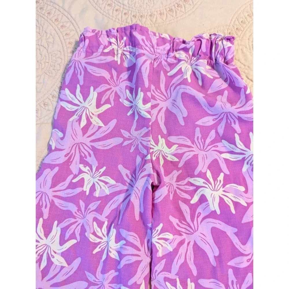 Purple floral‎ pants Little mermaid 3T